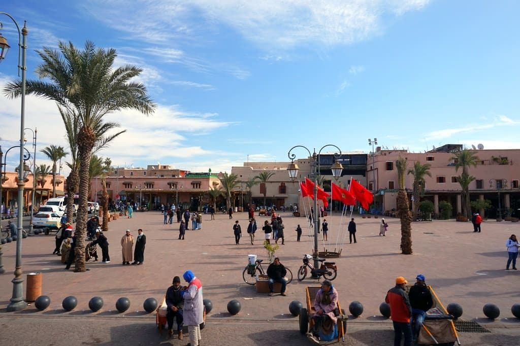Jemaa el-Fna in the evening — the real setting for Royal Mansour wedding venue in Medina, Marrakesh, 106 seated