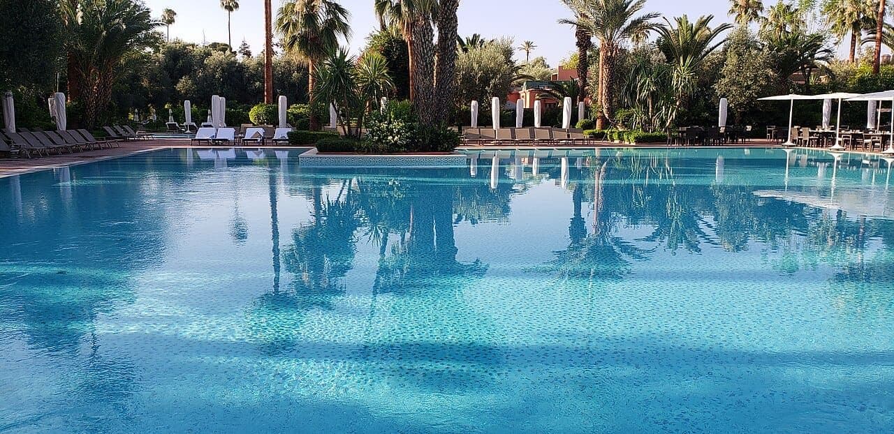La Mamounia wedding venue in Hivernage, Marrakesh — the outdoor pool at La Mamounia, 300 seated