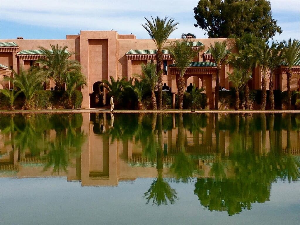 Amanjena Marrakesh wedding Route de Ouarzazate the pool and pavilions at Amanjena Amanjena wedding venue in Route de Ouarzazate, Marrakesh — the pool and pavilions at Amanjena, 160 seated